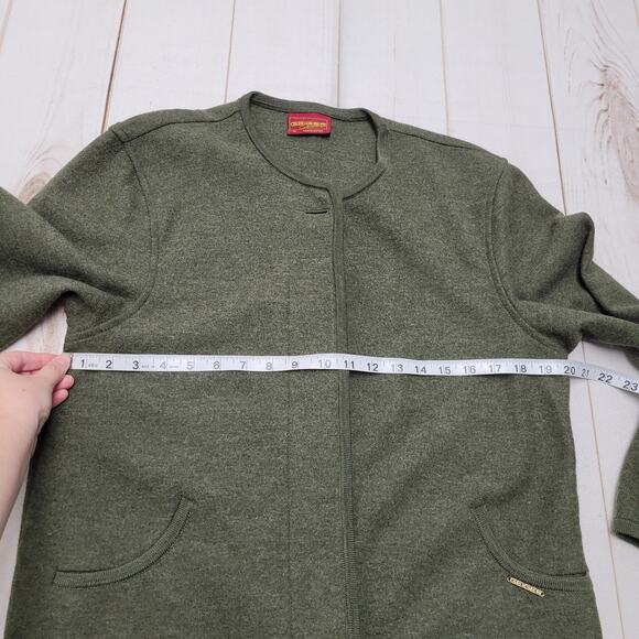 Vintage Geiger Austria green 100% pure boiled wool sweater lagenlook jacket - Picture 3 of 9